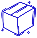 Paket als Icon in dunkelblau