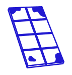 Schokoladentafel als Icon in dunkelblau